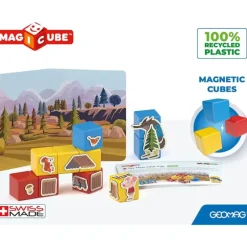 Clearance Geomag Magicube Story Building Three Little Pigs Recycled 55 Pieces