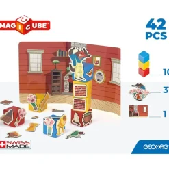 Clearance Geomag Magicube Story Building Three Little Pigs Recycled 55 Pieces