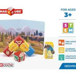 Clearance Geomag Magicube Story Building Three Little Pigs Recycled 55 Pieces