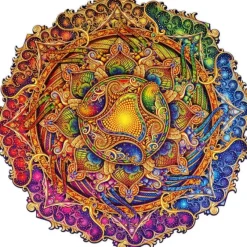 Hot Unidragon Mandala - Inexhaustible Abundance Wooden Jigsaw Puzzle
