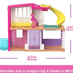 Hot Mattel Mini Barbieland Doll And Accessories - House with Yellow Slide
