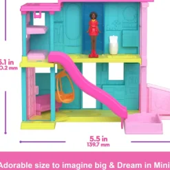 Clearance Mattel Mini Barbieland Doll And Accessories - House with Pink Slide