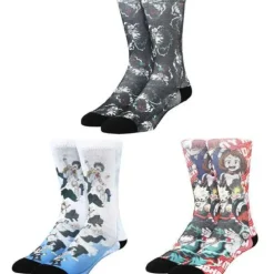 Outlet Bio World My Hero Academia - Sublimated Print 3 Pair Youth Crew Socks
