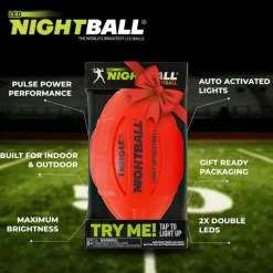 Clearance Tangle Nightball Glow in the Dark Light Up Football Red