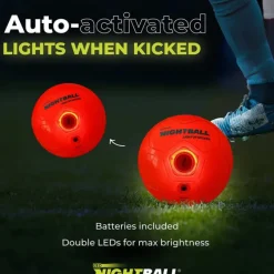 Best Tangle Nightball Glow in the Dark Light Up Soccer Ball Orange