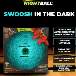 Clearance Tangle Nightball Glow in the Dark Light Up Basketball Teal