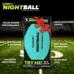 Tangle Nightball Glow in the Dark Light Up Football Blue