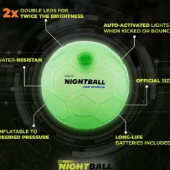 Online Tangle Nightball Glow in the Dark Light Up Soccer Ball Green