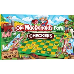 MasterPieces Old MacDonald's Farm Checkers Board Game