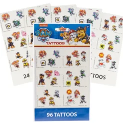New 4 Seasons Paw Patrol 96 Piece 4 Sheet Tattoo Set