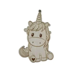Idako Personalized Wooden Christmas Ornament Sitting Unicorn (Standard)