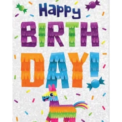 Online Peaceable Kingdom Piñata Glitter Birthday Card Glitter Text