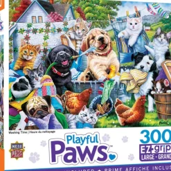 Sale MasterPieces Playful Paws - Washing Time - 300 Piece EzGrip Puzzle