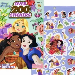 Outlet United Party Princess 4 Sheet Foil Cover Sticker Pad, 200+ Stickers