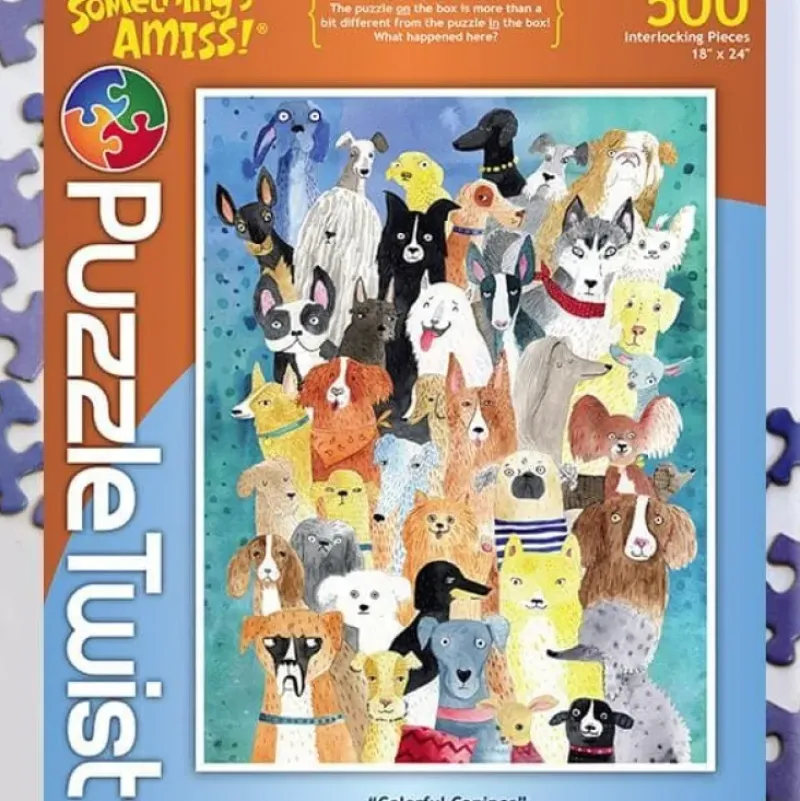 Hot Maynards Puzzle Twist - Colorful Canines - 500 Piece Puzzle