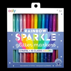 Ooly Rainbow Sparkle Glitter Markers - Set of 15