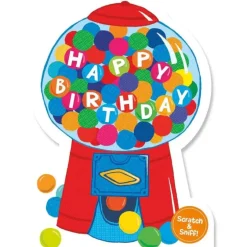 Outlet Peaceable Kingdom Scratch & Sniff Birthday Card - Bubble Gum Machine