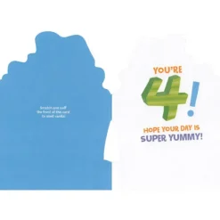 Hot Peaceable Kingdom Scratch & Sniff Birthday Card - Age 4 Vanilla Cake