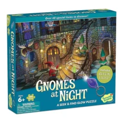 Outlet Peaceable Kingdom Seek and Find Glow Puzzle - Gnomes at Night