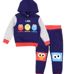 New Childrens Apparel SESAME STREET Boys Toddler 2PC Fleece Hoodie Set
