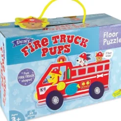 Discount Peaceable Kingdom Shiny Fire Truck Pups Floor Puzzle - 39 Pieces