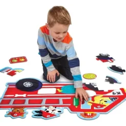Discount Peaceable Kingdom Shiny Fire Truck Pups Floor Puzzle - 39 Pieces