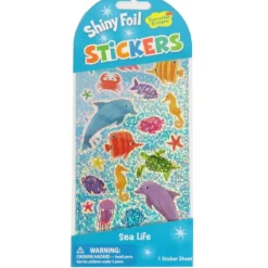 Online Peaceable Kingdom Shiny Foil Sticker Pack - Sea Life