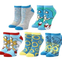 Sale Bio World Sonic the Hedgehog 2 Logo 5 Pair Ankle Socks
