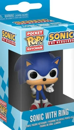 New Funko Sonic the Hedgehog - Sonic with Ring Pocket Pop! Key Chain