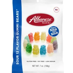Outlet Albanese Confectionery Sour 12 Flavor Gummi Bears 7 oz. Peg Bag