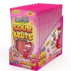 Clearance Raindrops Sour Belts Strawberry 3.52 oz.
