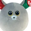TY Squish A Boo - Chipper the Grey Mouse - Medium