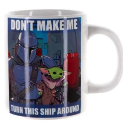 Sale Bio World Star Wars The Mandalorian Grogu "Don't Make Me" Meme 16 oz. Ceramic Mug
