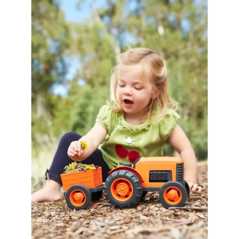 Clearance Green Toys Tractor - Orange