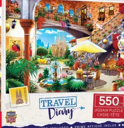 Clearance MasterPieces Travel Diary - Barcelona 550 Piece Puzzle