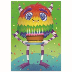 Hot Peaceable Kingdom Tri Fold Birthday Card - Monster Party