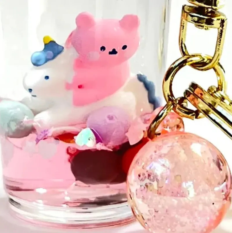 Hot BC Mini Unicorn Bear Boba Key Charm