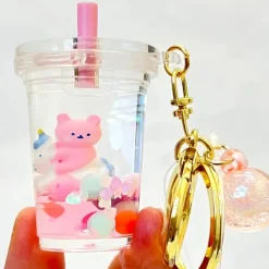 Hot BC Mini Unicorn Bear Boba Key Charm