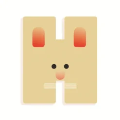 New DJECO Wood Letters Graphic Animal - H
