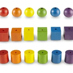 Hot Learning Resources Wooden Beads - Lacing