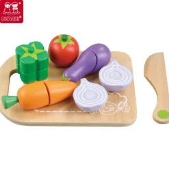 Clearance Great Playthings Wooden Cutting Vegetable Set