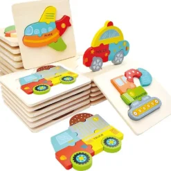 New Great Playthings Wooden Traffic Puzzles Set of 6