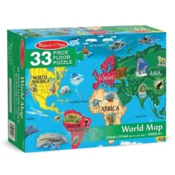 Clearance Melissa u0026 Doug World Map Floor Puzzle - 33 Pieces
